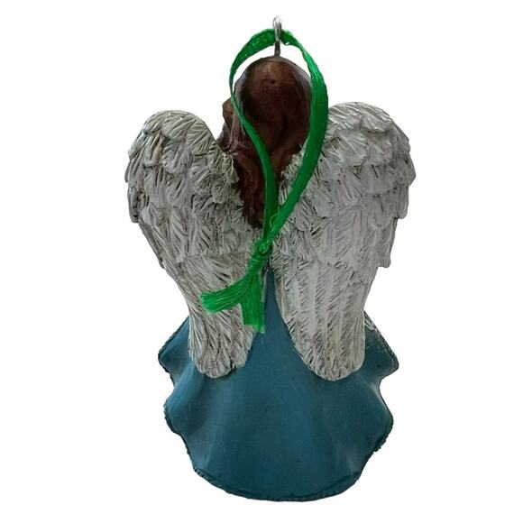 Alaska Angel Christmas Ornament Hand Painted Highlights Forget Me Not Flowers - Picture 8 of 14